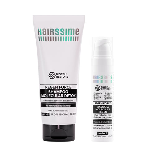 Regen Force Shampoo Molecular Detox y Máscara Molecular Regen